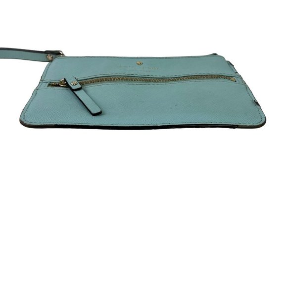 Kate Spade New York Aqua Blue Wristlet Coin Purse 100% Cow Hide Genuine Leather - Picture 5 of 16